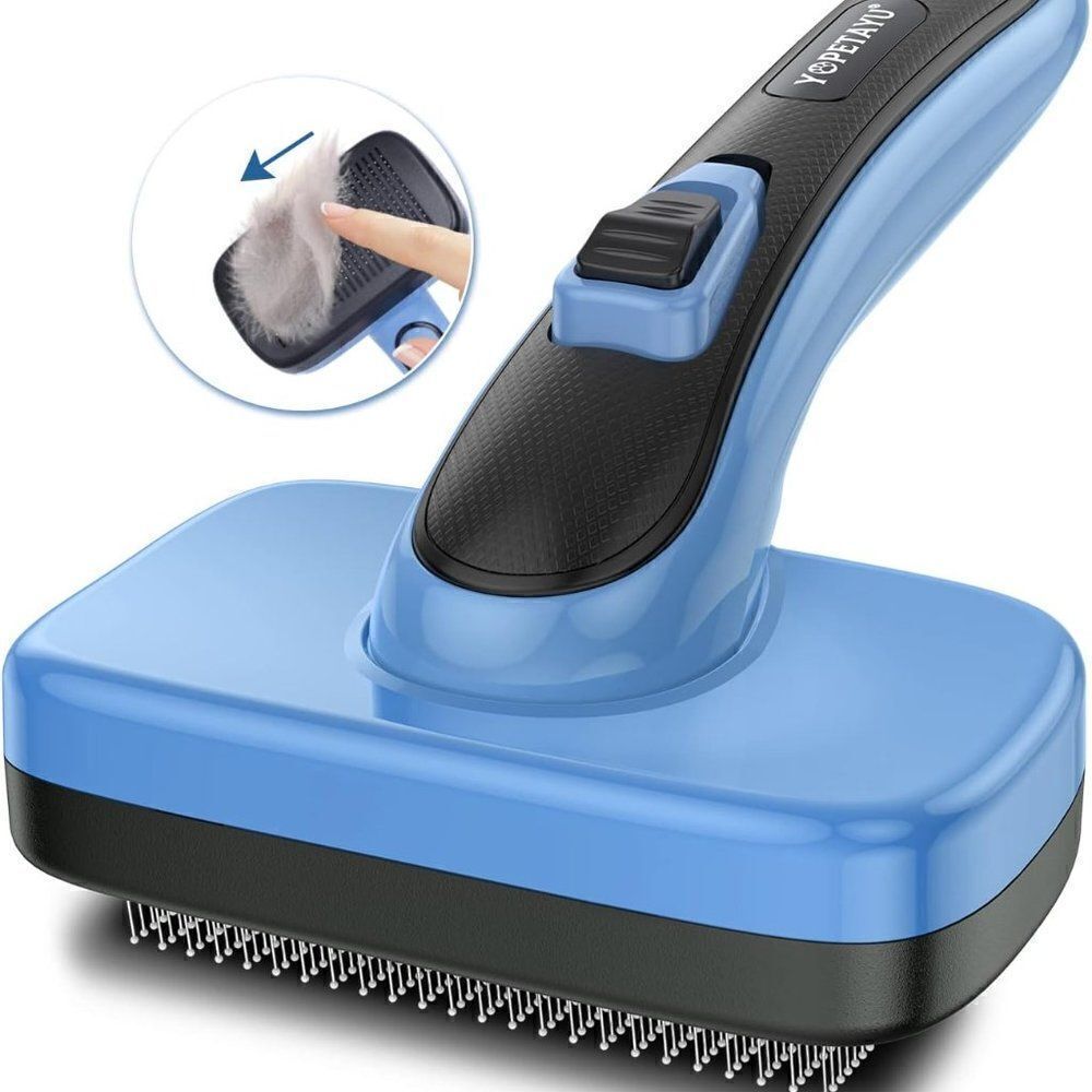 Dog Cat Grooming Brush for Pet, Self Cleaning Slicker Retractable Brush
